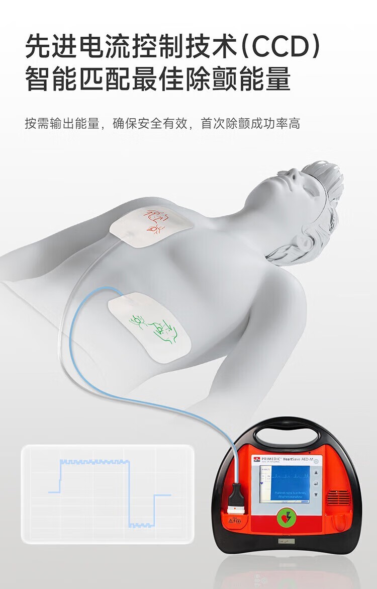 普美康半自动体外除颤器AED-M (M250)4.7英寸屏免费上门培训+普通立柜 详情图 6