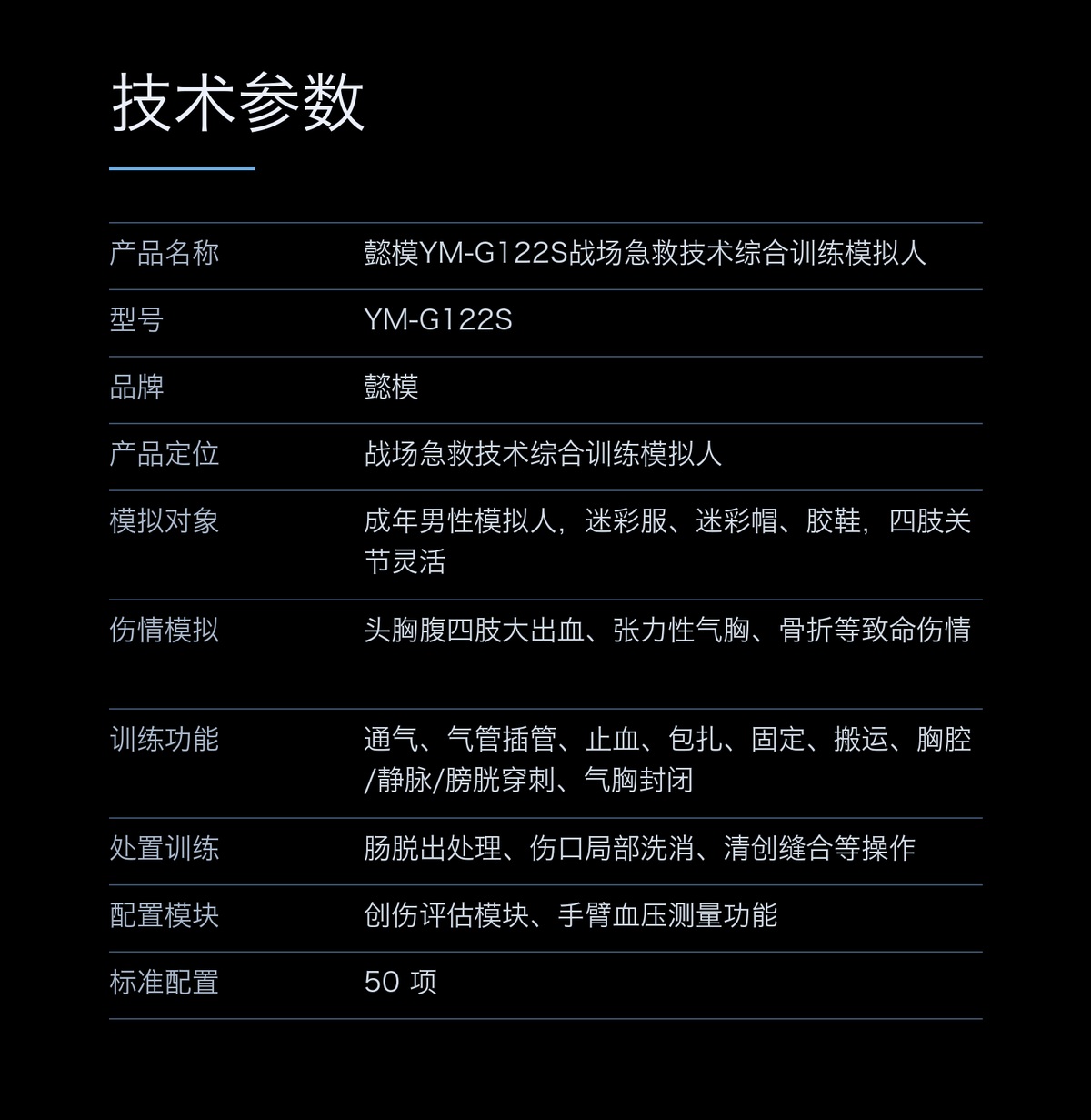 懿模YM-G122S战场急救技术综合训练模拟人 详情图 4
